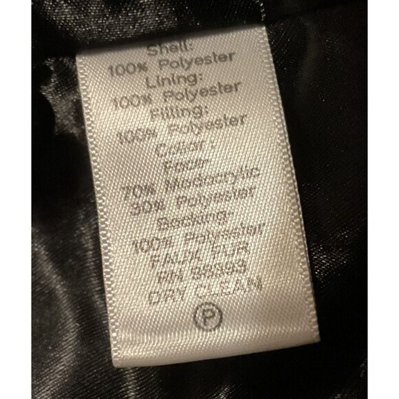 Dennis Basso Black Faux Fur Jacket M Cropped Collared Button Front Pockets - Picture 5 of 5